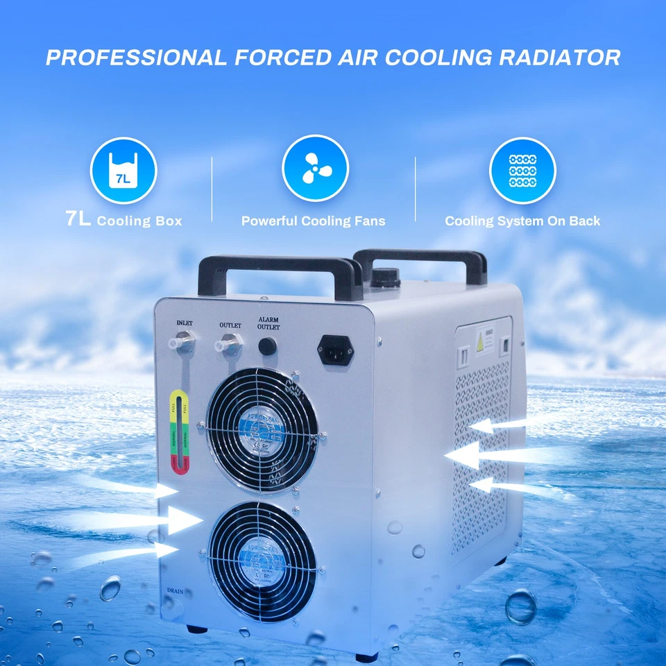 Enfriador de agua industrial láser CW-5000 para tubos cortadores de CO2 grabador láser Foto 2 de 4