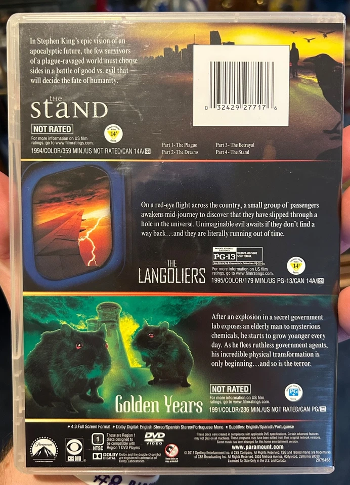 King’s Triple Feature: The Stand/The Langoliers/Golden Years (5-Disc, DVD, 2017) - Image 2 of 4