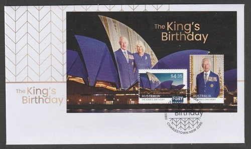 AUSTRALIA 2025 KING CHARLES's  BIRTHDAY MINISHEET V F Used on FDC - in stock now