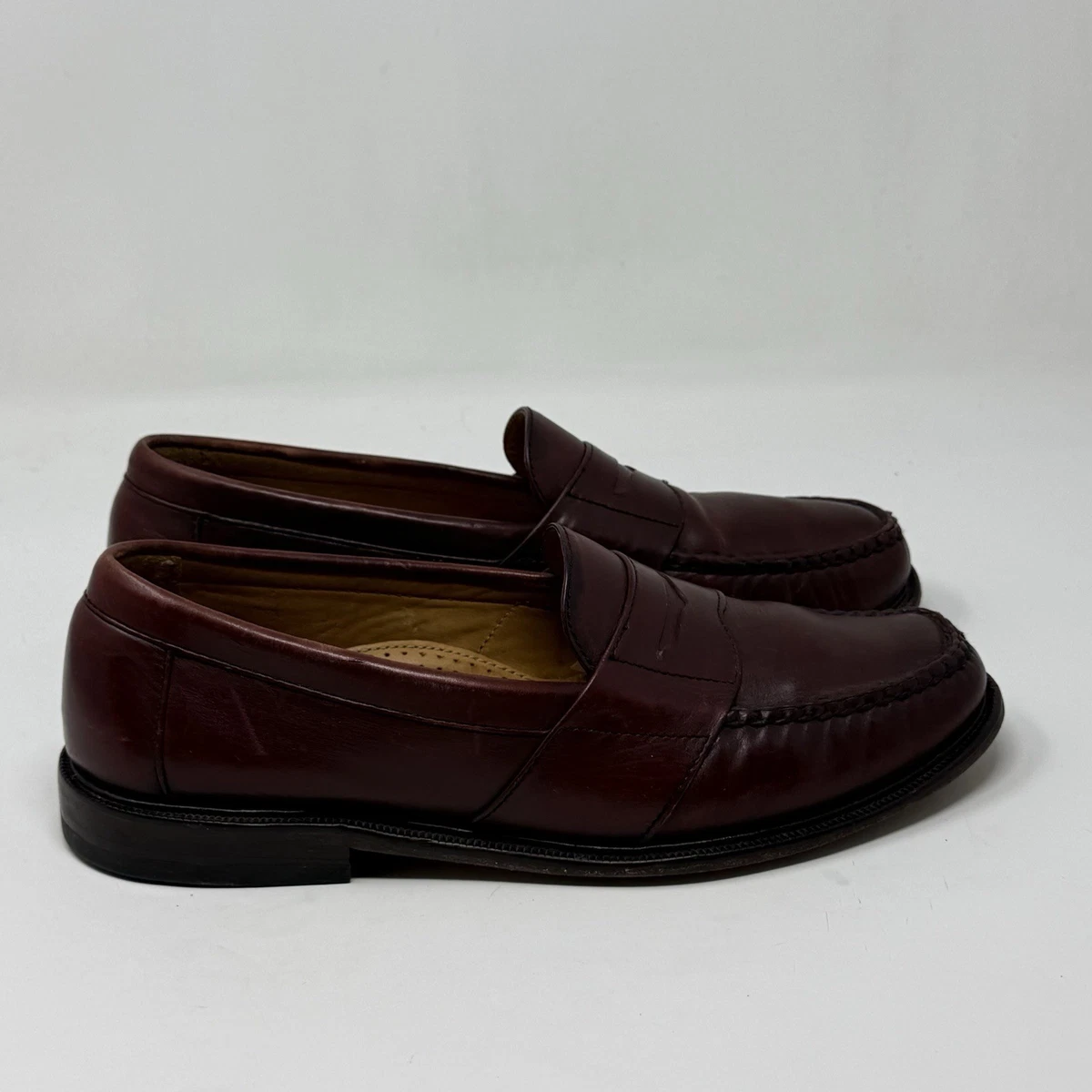 LL Bean Penny Loafers Mens 8.5 D Burgundy Leather Slip On Dress Casual Shoes Amazon.com | Allen Edmonds Men main image 2