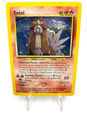 Pokemon Karte Entei 6/64 Rare Holo Set Neo Revelation Deutsch Played Vintage