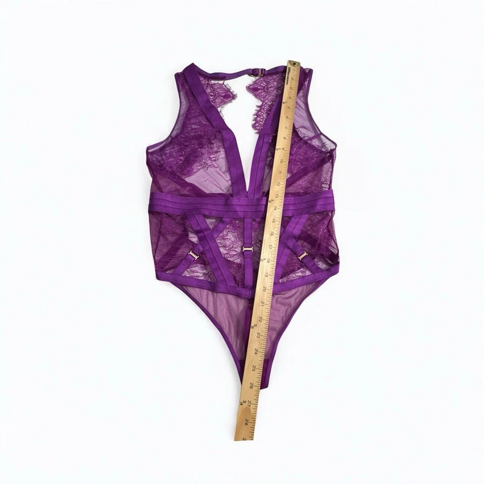 Honey Birdette Belinda Orchid Purple Bodysuit Playsuit Size Medium Thong - Image 4 of 4