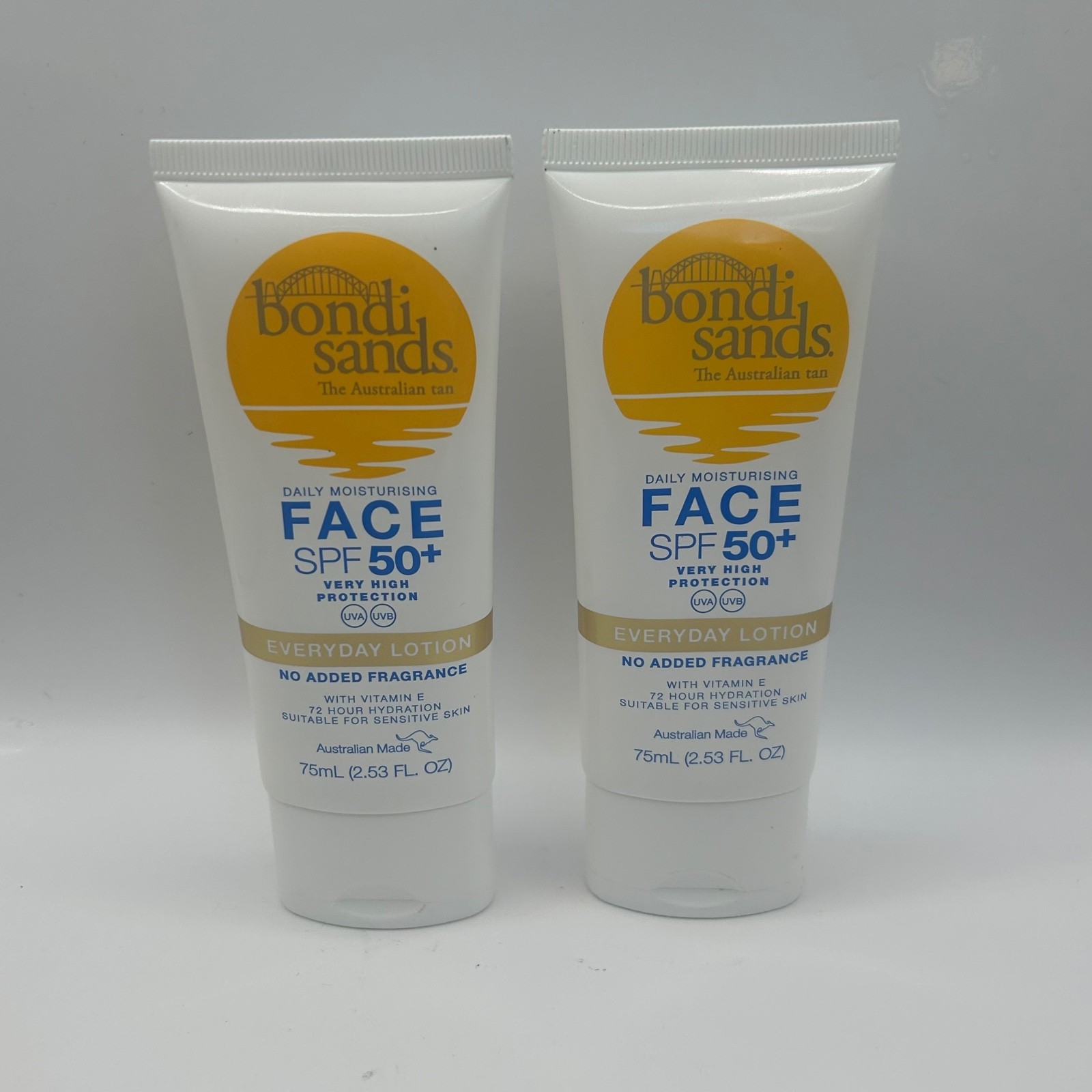 2x Bondi Sands SPF 50+  Face Fragrance Free - Hydrating Tinted Lotion 75ml