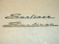 Two Oem Ford 1961 Galaxie 500 Sunliner Script Emblem Ornament Trim Two Oem Ford 1961 Galaxie 500 Sunliner Script Emblem Ornament Trim