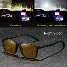 Vintage Square Frame Night Vision Glasses UV400 Anti-Glare Unisex