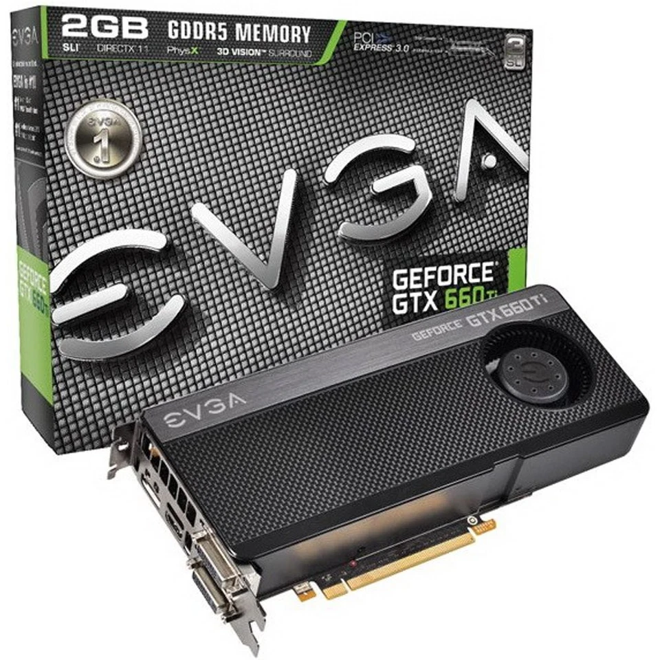 EVGA GeForce GTX 660Ti 2048MB GDDR5 DVI-I, DVI-D, HDMI, DP, SLI Graphics Card--- - Image 2 of 4