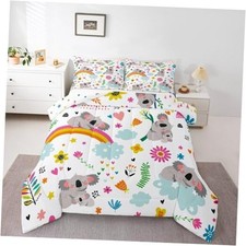 Kids Koala Bedding Set Cute Safari Animals Comforter for Boys Twin Multi 16