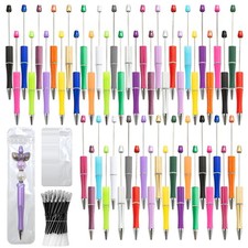 150 Pieces DIY Beadable Pen Kit 50 Plastic Ballpoint Pens with Refills Ba...