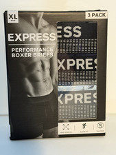 Express Performance 3 Pack Boxer Briefs Black Blue White XL 4 Way Stretch