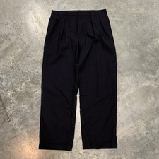 Vintage Polo Ralph Lauren Wool Pants 36x31 Blue Dress Trouser Cuffed Pleated Men