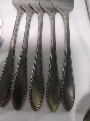 Interpur INR5 Edelstahl Besteck brüniert Perlenbesatz 28 Teile 5 komplette Sets - Bild 12 von 12