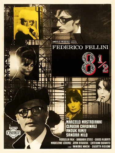 8 1/2 FELLINI FILM Roff - POSTER HQ 80x110cm d'une AFFICHE CINéMA - Photo 1/1