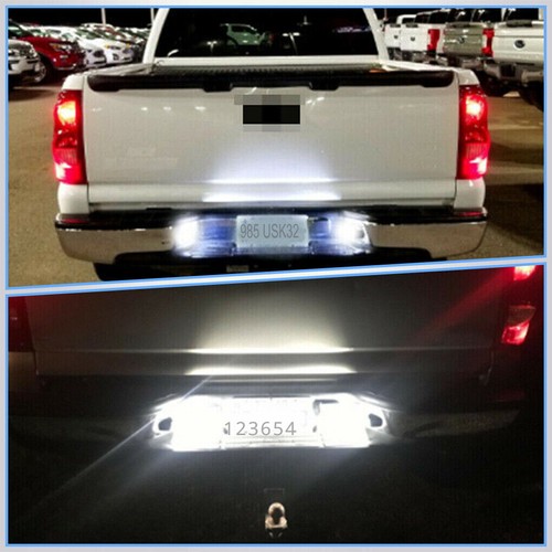 White LED Chrome License Plate Light Assembly Fit 1999-2012 Chevrolet Silverado - Picture 7 of 8