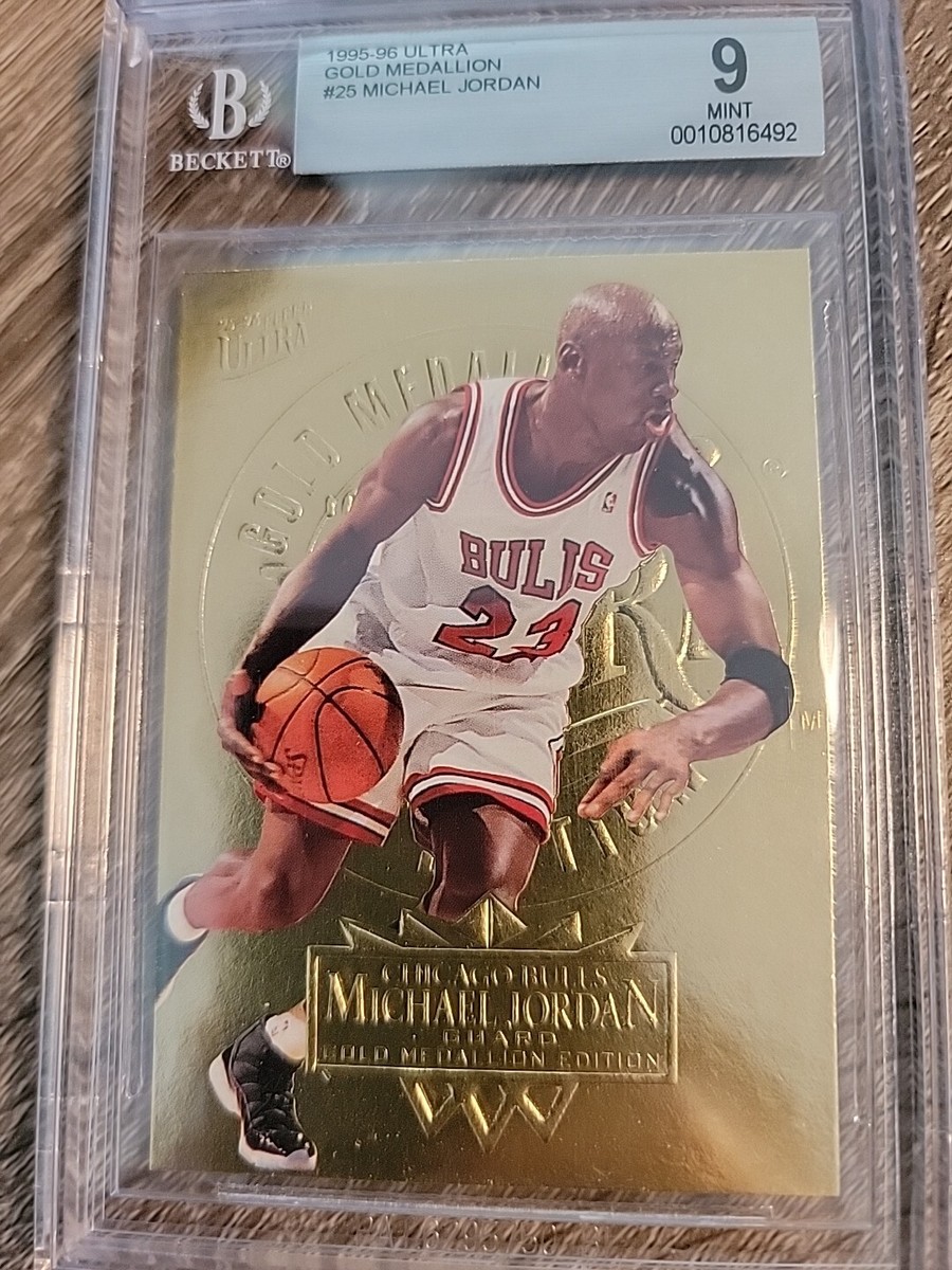 1995-96 FLEER ULTRA MICHAEL JORDAN GOLD MEDALLION BGS 9 SSP 1995-96 FLEER ULTRA MICHAEL JORDAN GOLD MEDALLION BGS 9 SSP
