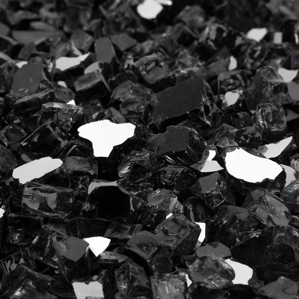 Chimenea de vidrio templado reflectante de alto brillo de 1/2 pulgada de vidrio contra incendios de 10 lb negra Foto 3 de 3