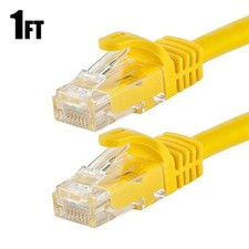 1FT CAT6 RJ45 Ethernet LAN Network Patch Cable UTP Stranded Copper 24AWG Yellow