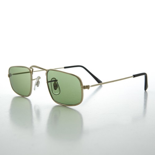 Ben Franklin Quadrato Hippy Occhiali da Sole Con Colorati Lenti Verde/Oro -  Jazz | eBay