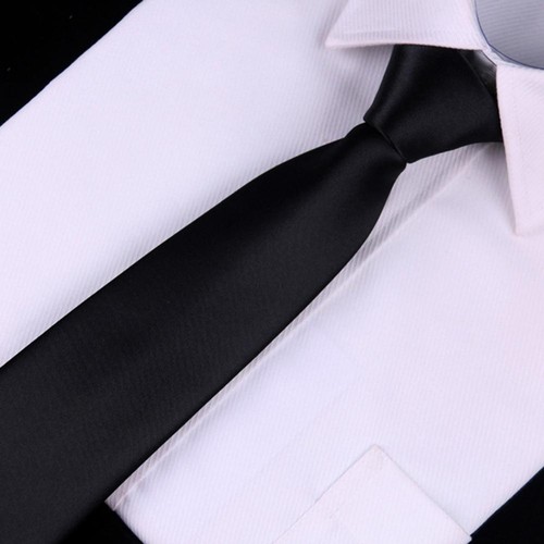 Black Color Clip On Tie Security Tie Doorman Steward Matte Funeral TieF