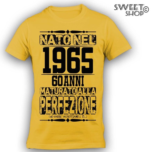 T-shirt 60 anni Uomo Compleanno 1965 Festa Simpatica Divertente Idea regalo Papà - Picture 14 of 14