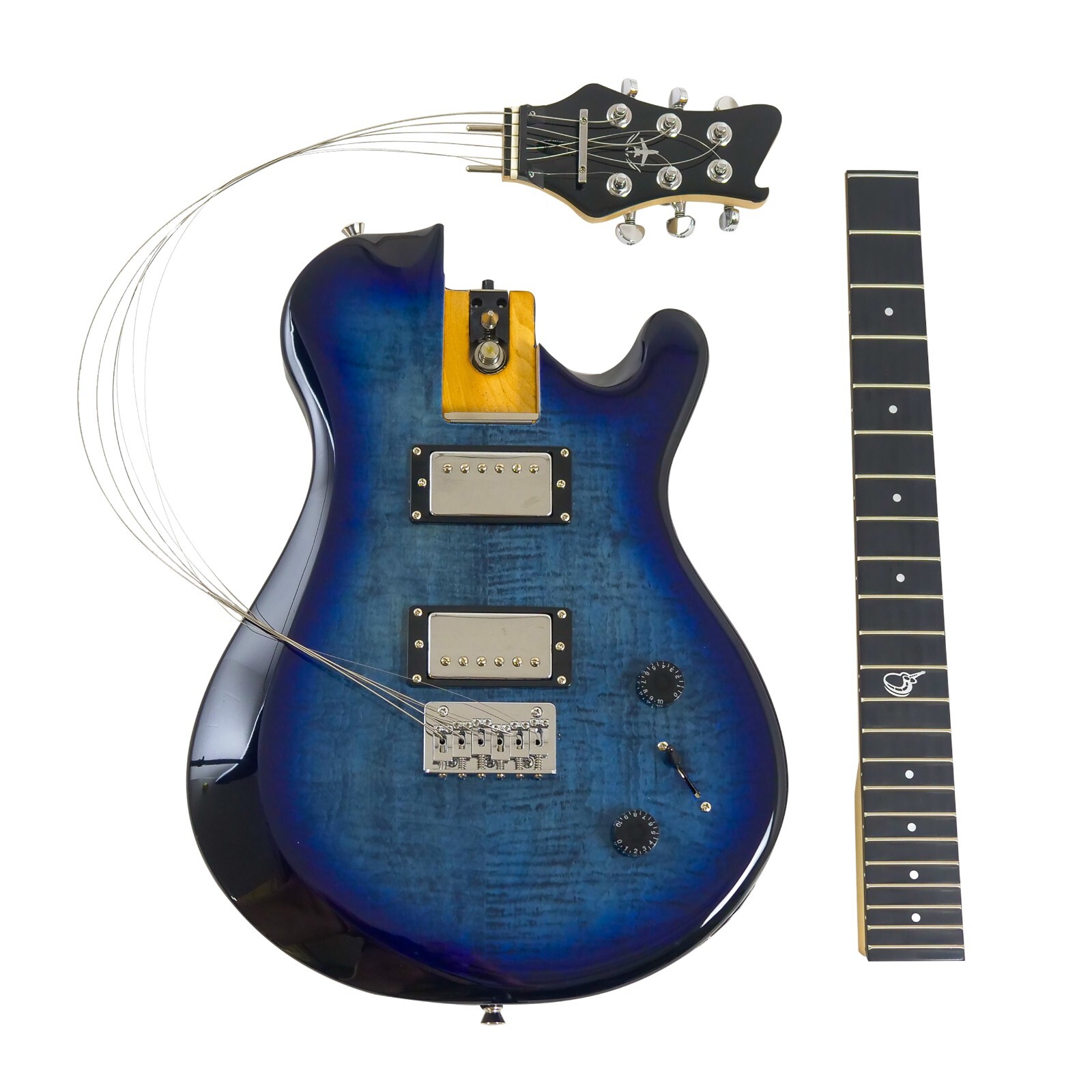 Journey Instruments &ndash; OE990BL Blue Overhead Collapsible Electric Travel Guitar