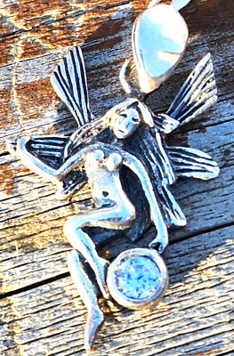 Pendant Charm 4 Necklace 925 Silver Fairy Crystal Pixie Imp Sprite Nymph Gift Bo