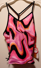 Girls Justice Swim Top elastic lined front colorful swirl design size 16/18 XL