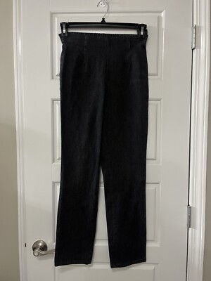 Vintage Faded Glory Textured Dress Pixie Pant Size Small Petite Women Dark Gray