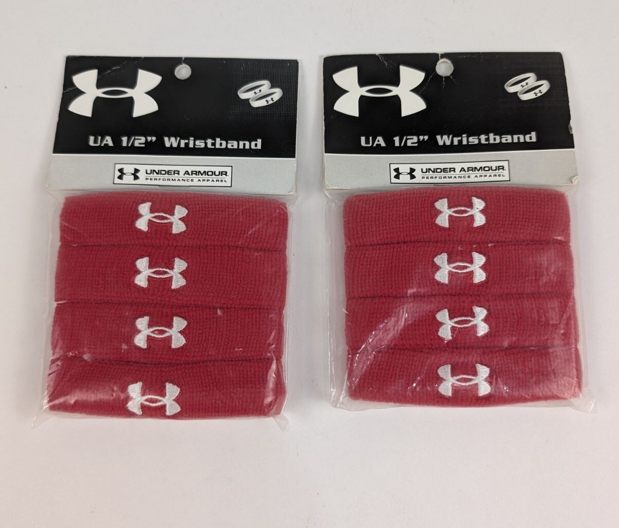 Under Armour UA 1/2" Red Sweatbands 2 Packs Of 4 (8 Total) Deadstock eBay