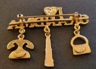 Vintage "I Love Grandma" Pin. Wallet, Spyglass, Telephone.  Pinback — photo 2