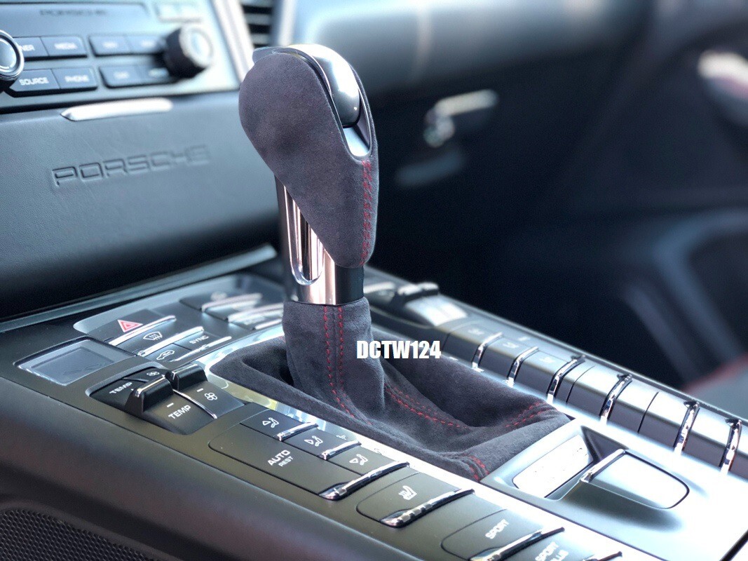 Porsche Macan S GTS Turbo Alcantara wrap shift knob shifter color stitching red eBay