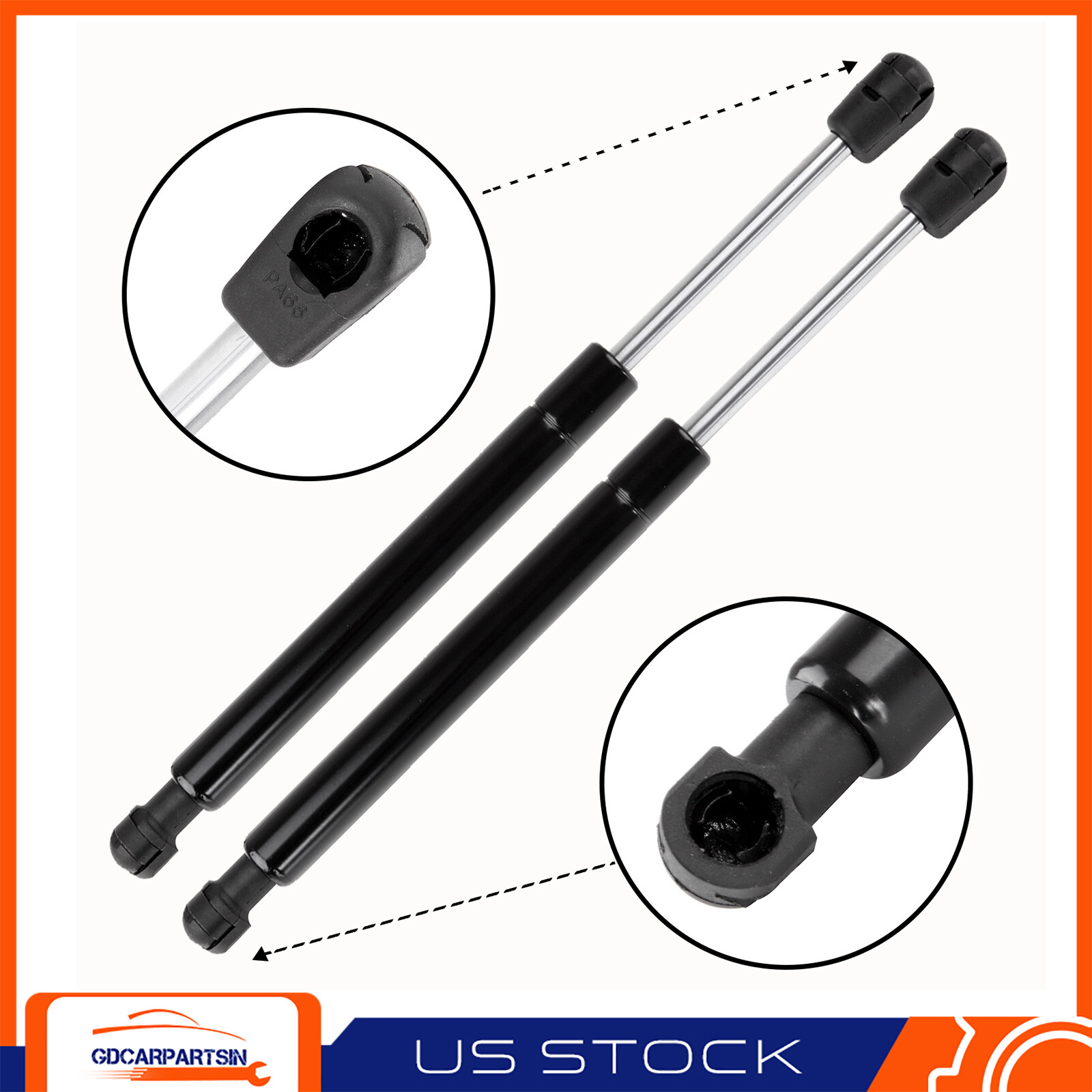 Qty(2) Rear Trunk Liftgate Gas Lift Supports Struts Arm For 1999-2009 Saab 9-5