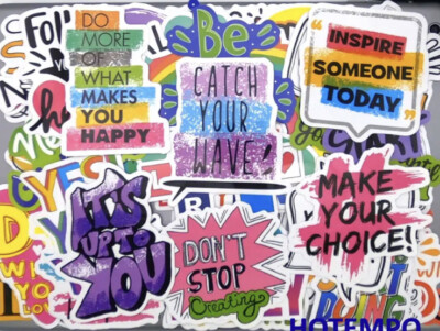 25 x Positive Energie Aufkleber Motivierend Inspirierend Zitat Laptop Sticker
