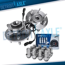 Front Wheel Bearing Hubs w/ 12pc Wheel Lug Nuts for F-150 Expedition Navigator