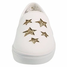 Brash Girls' Stardom Glitter White Slip-On Casual Sneakers Shoes Size 5 Medium