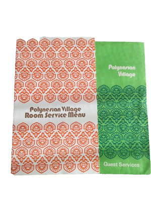 Disney World Polynesian Village Room Service Menu 1979 & Guest Hotel Folder
