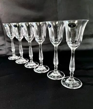 Vodka set of 6 Liqueur Whiskey Cognac 2oz / 60ml Shot Glasses Bohemian Crystal