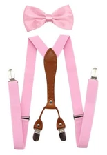 Suspenders & Bowtie Set- Men's Elastic X Band Suspenders + Bowtie For Wedding...