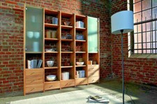 Massivholz Bücherregal Kernbuche massiv geölt Highboard holz Regal Bücherschrank