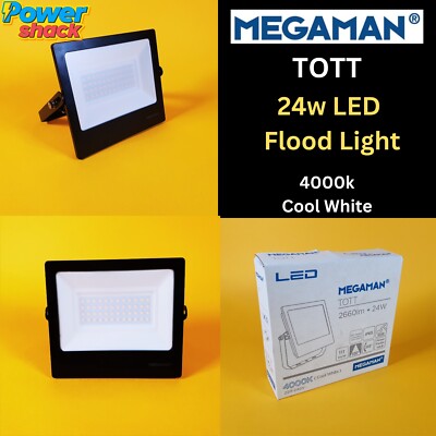 *Restposten* - 3 x Megaman 24W LED Außenfluter - 4000k - kaltweiß - IP65