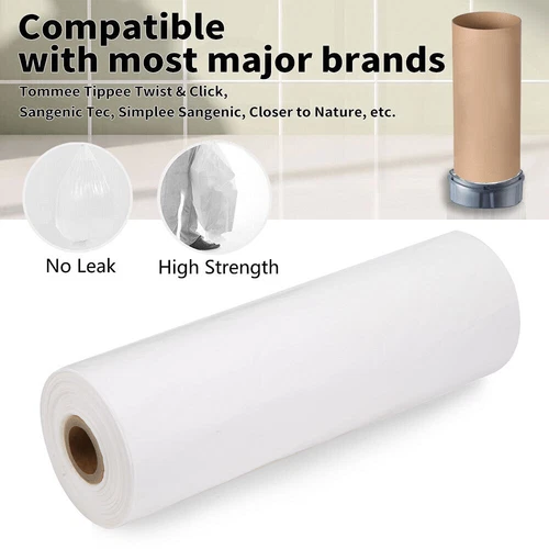 100m/400m Nappy Bin Refill Kit Compatible With Tommee Tippee Sangenic Liner Film - Picture 5 of 21