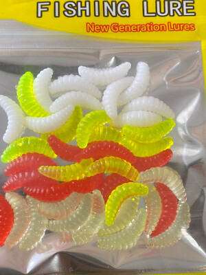 Hengjia Künstliche Gummi Maden Bienenmaden Wachsmade Kunstköder Forelle Bait