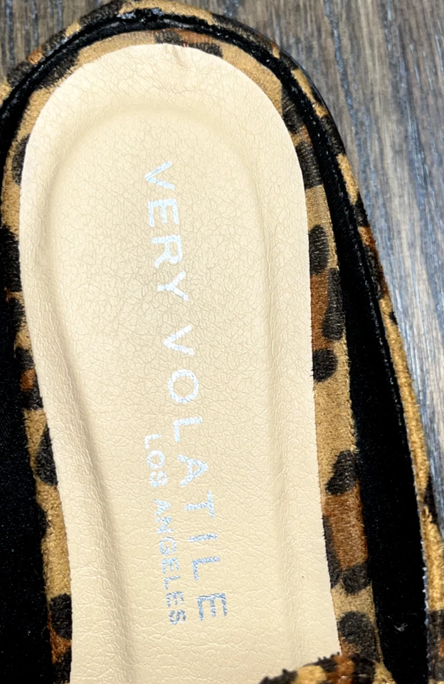 Women's Mules Leopard Print Very Volatile Animal Print Slip On Slides SZ 8 - Imagem 4 de 4