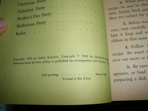 Vtg Rare 1962 Arrow Book Of Easy Cooking Esther Rudomin Scholastic - Picture 7 of 7
