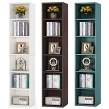 6-Tier Tall Narrow Bookcase Bookshelf Storage Cube for Home Office Living Room