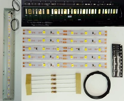 SABENNE-MODELLBAU 5 Stück 100mm LED Waggon Innenbeleuchtung Kaltweiß Bausatz Analog/Digital C3205