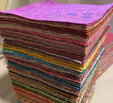 100 Pcs Charm Pack Cotton Squares Patchwork Quilting Bundle Scraps