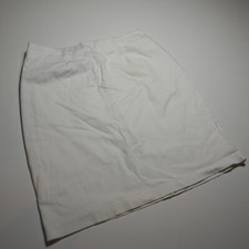 Briggs Pencil Skirt Size 12 Vintage Cotton-Mix White Stretch High-Rise USA Made