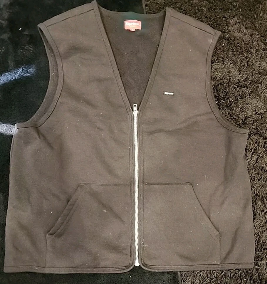 Gilet zippé noir homme Supreme Box logo taille S Small