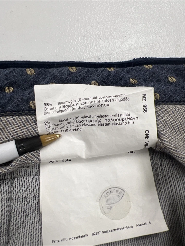 Pantalones chinos de pana de algodón azul marino Hiltl para hombre 42X31 $195 Foto 3 de 4