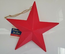 USA America Red Wooden Star Country 4th July Independence Day Christmas Decor